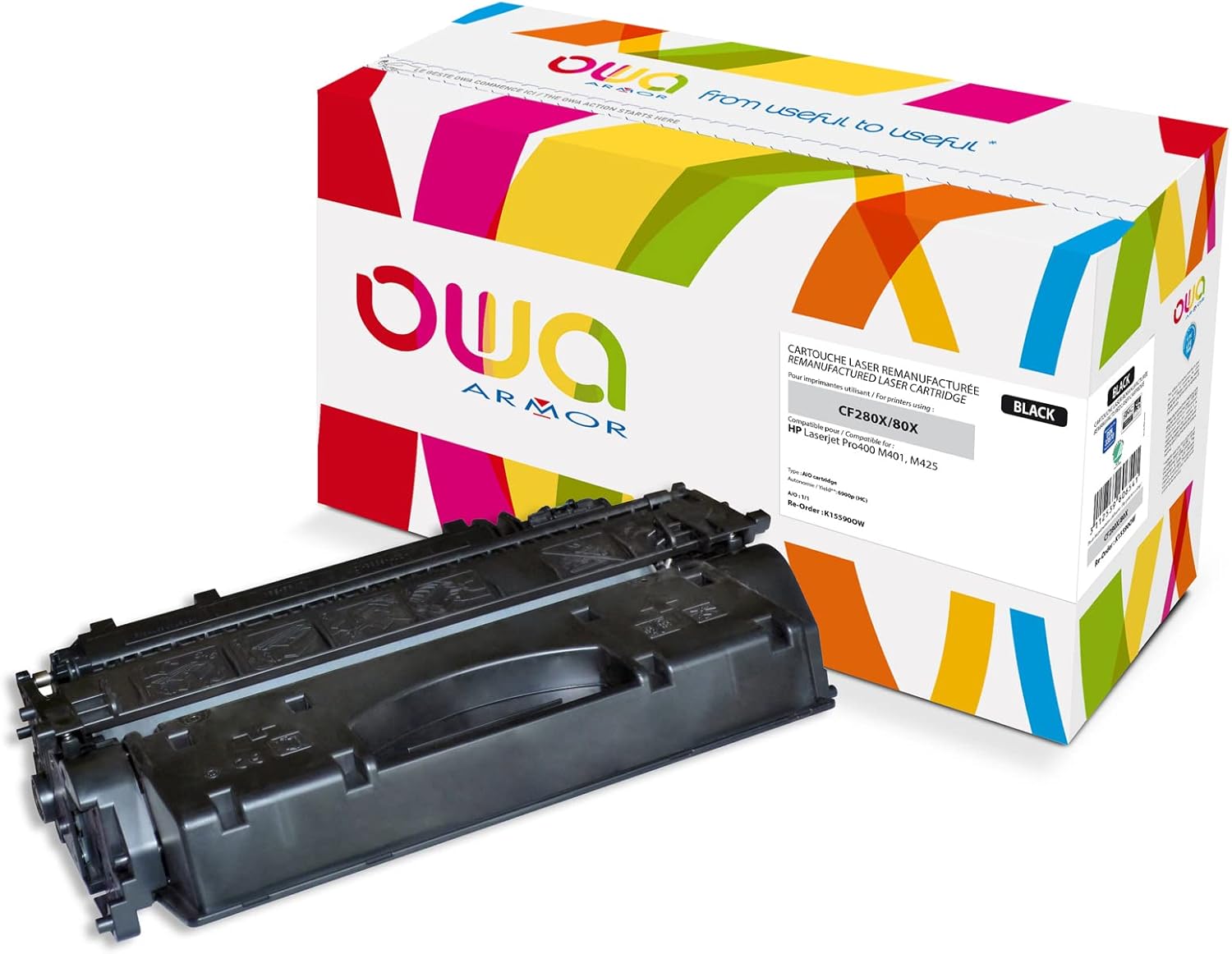 36d6e47d-f74e-4839-9113-cc74bd4543d0-1.jpg Toner laser remanufacturé Armor CF280X - Compatible HP LaserJet Pro 400 - Noir 80X 6,9k pages – Image 1