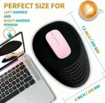 Kit souris sans fil Bluetooth + 2,4G et tapis XL ergonomique avec repose-poignet - Rose – Image 7
