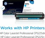 Cartouche toner laser cyan HP 307A CE741A - Compatible LaserJet CP5225 - 7300 pages – Image 2