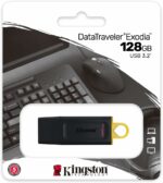 Clé USB Kingston 128 Go USB 3.2 - Lot de 3 avec capuchon et porte-clés – Image 6