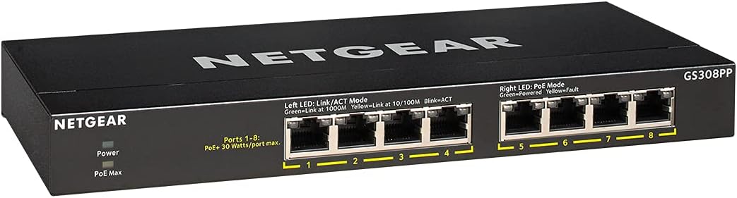 61ba1e6b-3f20-4783-bd5b-9180104978b1-2.jpg Switch Ethernet 8 ports Gigabit PoE+ 83W - Installation bureau ou murale NETGEAR – Image 1