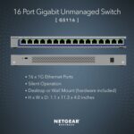 Switch Ethernet Gigabit 16 ports - Plug-and-play, boîtier métal, installation bureau/murale – Image 2