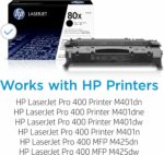 Toner HP 80X CF280X noir - Haute capacité 6 900 pages - Laserjet Pro 400 M401/M425 – Image 2