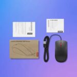 Souris optique Lenovo Essential - USB filaire, 1600 dpi, ambidextre, noire – Image 4