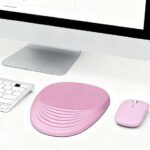 Kit souris sans fil Bluetooth + 2,4G et tapis XL ergonomique avec repose-poignet - Rose