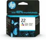 Cartouche d'encre HP 22 - Trois couleurs - Jet d'encre authentique - Compatibilité HP