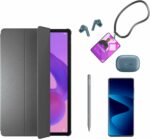 Étui folio Lenovo Idea Tab Pro - Support convertible, porte-stylet, gris – Image 6