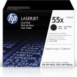 Toner HP 55X noir haute capacité - Pack de 2 - LaserJet P3015/M525/M521 - 12 500 pages