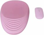Kit souris sans fil Bluetooth + 2,4G et tapis XL ergonomique avec repose-poignet - Rose – Image 5