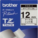 Ruban d'étiquetage Brother P-touch laminé 12 mm - Noir sur blanc - Résistant