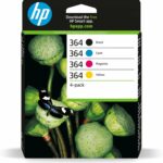 HP 364 Pack 4 Cartouches d'Encre - Noir, Cyan, Magenta, Jaune - Authentique HP