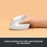 Souris ergonomique verticale Logitech Lift - Droitier - Sans fil Bluetooth/USB - Blanc – Image 4