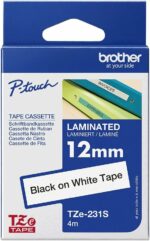 Ruban d'étiquetage Brother P-touch laminé 12 mm - Noir sur blanc - Résistant – Image 6