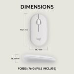 Souris sans fil Logitech Pebble 2 M350s - Bluetooth, clics silencieux, blanc – Image 9