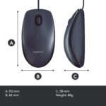 Souris filaire Logitech B100 optique 800 DPI – USB noir pour bureau – Image 7