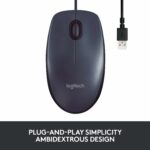 Souris filaire Logitech B100 optique 800 DPI – USB noir pour bureau – Image 3