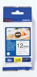 Ruban d'étiquetage Brother P-touch laminé 12 mm - Noir sur blanc - Résistant – Image 2