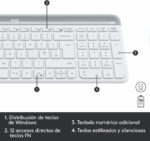 Combo clavier souris sans fil Logitech MK470 - Design compact et silencieux blanc – Image 6