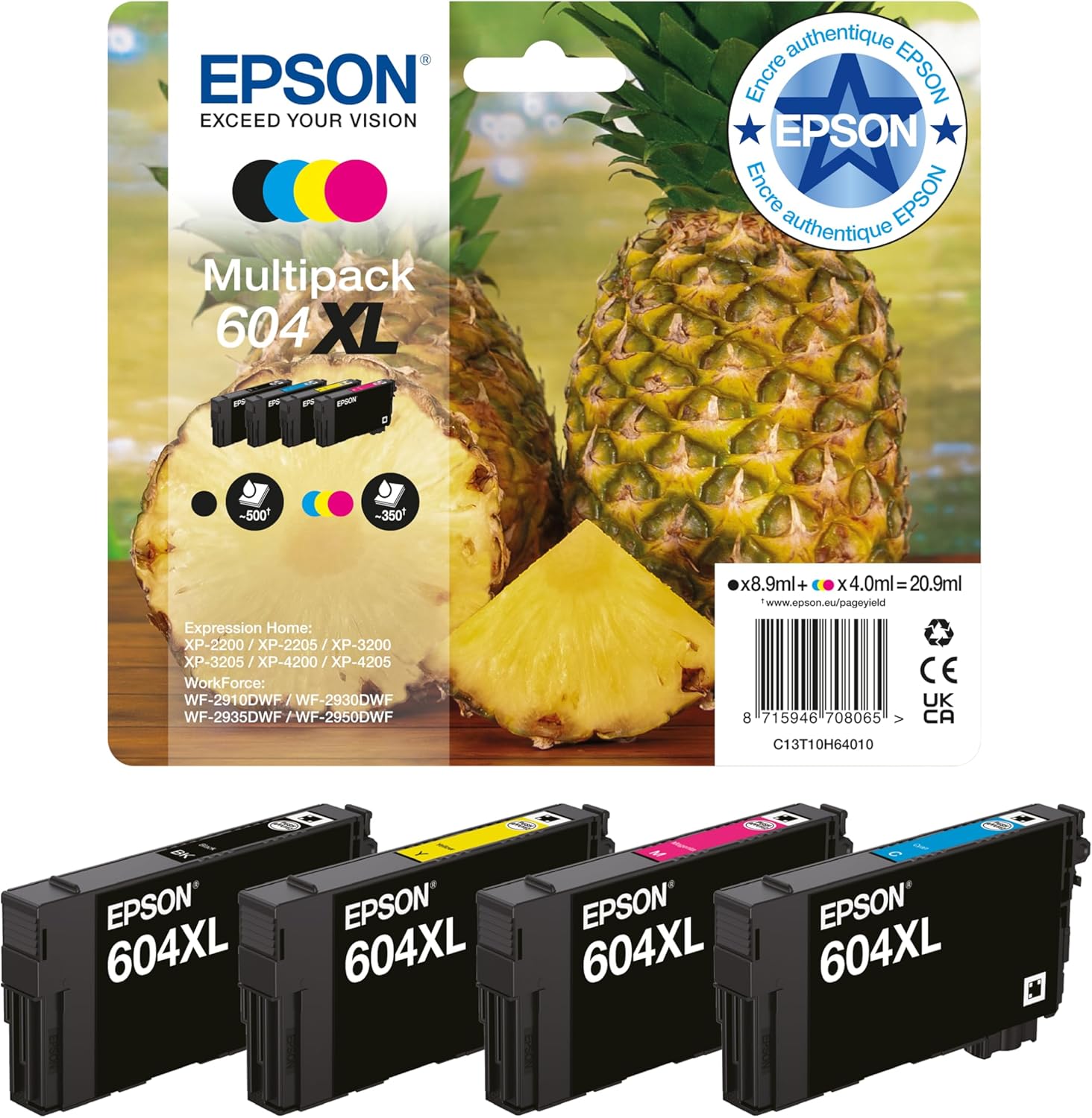 4d6797ff-c59d-431a-805e-bbde3f11f2a2-2.jpg Pack 4 cartouches d'encre Epson 604XL XL - Noir, Cyan, Magenta, Jaune - Haute capacité – Image 1