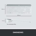 Combo clavier souris sans fil Logitech MK470 - Design compact et silencieux blanc – Image 8