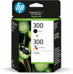 HP 300 Pack de 2 Cartouches d'Encre Noire et Trois Couleurs Authentiques (CN637EE)