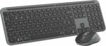Combo clavier et souris sans fil Logitech MK950 - Multi-appareils, silencieux, design fin, Gris