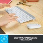 Combo clavier souris sans fil Logitech MK470 - Design compact et silencieux blanc – Image 3