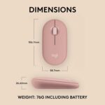 Souris sans fil Logitech Pebble 2 M350S - Design fin, silencieuse, Bluetooth, rose – Image 9