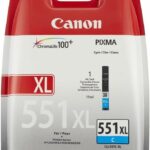 Cartouche d'encre Canon CLI-551XL XL Cyan - Originale pour imprimantes PIXMA