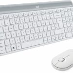 Combo clavier souris sans fil Logitech MK470 - Design compact et silencieux blanc