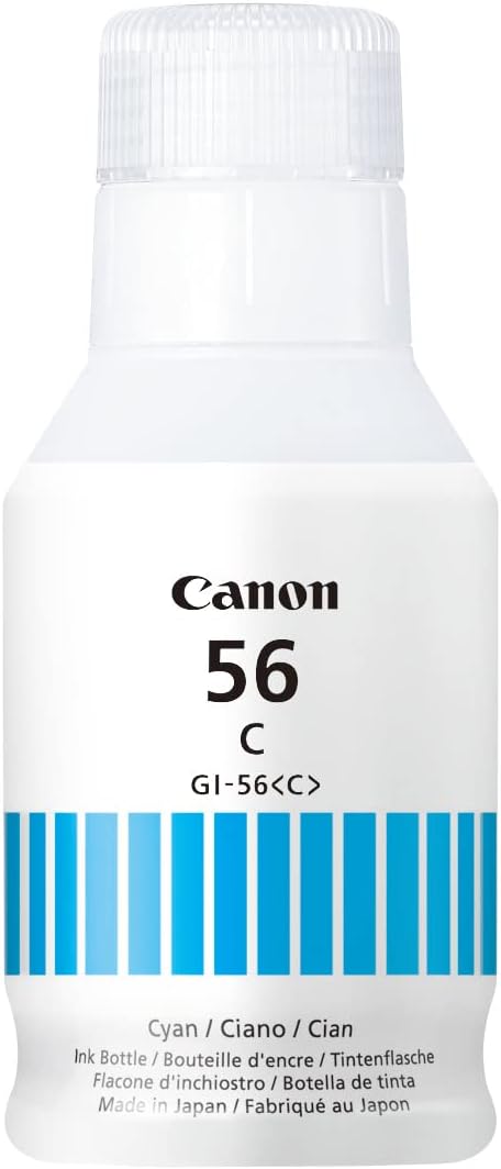 cc5a6750-5642-4a42-b276-0a8e1114c971-3.jpg Bouteille d'encre Canon GI-56 Cyan - Haute capacité pour MAXIFY GX – Image 1