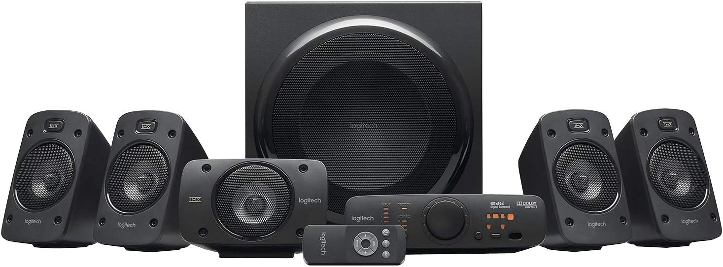 d71596b5-c2a8-4dc2-a16b-2b4eefd5e3cf-1.jpg Système de haut-parleurs 5.1 Logitech Z906 - THX, Dolby, DTS, 1000W, multi-entrées, télécommande – Image 1