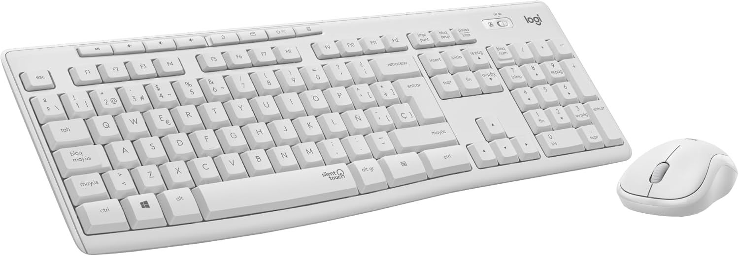 d7b8f25b-6cbb-4e51-bddf-4ef435d5736f-6.jpg Ensemble clavier et souris sans fil Logitech MK295 SilentTouch - Blanc, 90% bruit en moins – Image 1