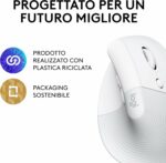 Souris ergonomique verticale Logitech Lift - Droitier - Sans fil Bluetooth/USB - Blanc – Image 6