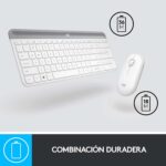 Combo clavier souris sans fil Logitech MK470 - Design compact et silencieux blanc – Image 5