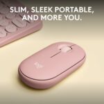 Souris sans fil Logitech Pebble 2 M350S - Design fin, silencieuse, Bluetooth, rose – Image 2