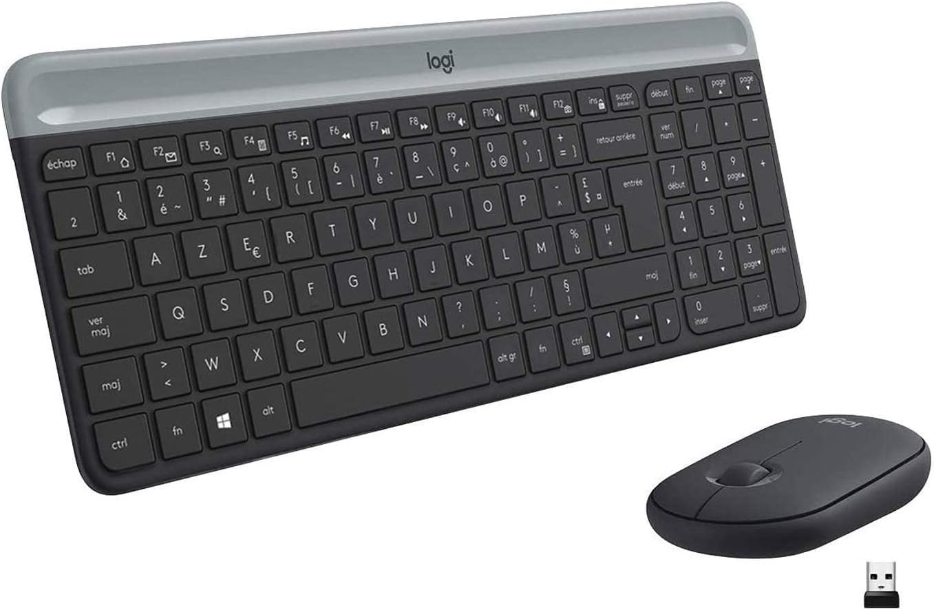f6edf6a0-6936-43f7-8428-d4a6fde9a147-2.jpg Ensemble clavier-souris sans fil ultra fin Logitech MK470 - AZERTY Graphite – Image 1