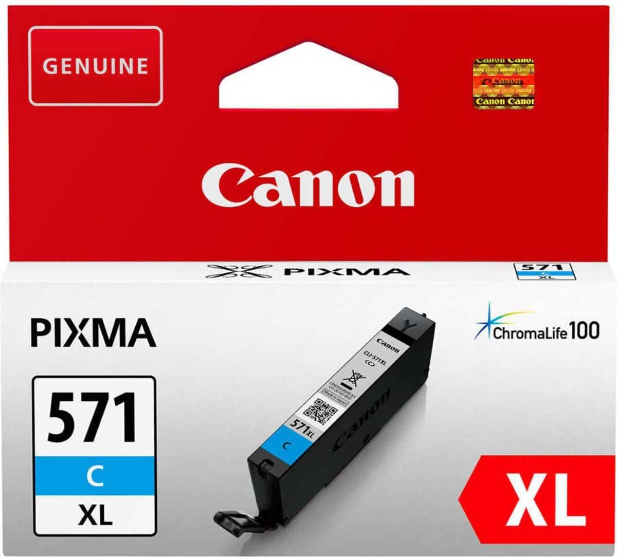 10f05fe8-c477-4885-abba-578203bcf012-1.jpg Cartouche d'encre Canon CLI-571C XL cyan - rendement élevé - imprimante PIXMA – Image 1