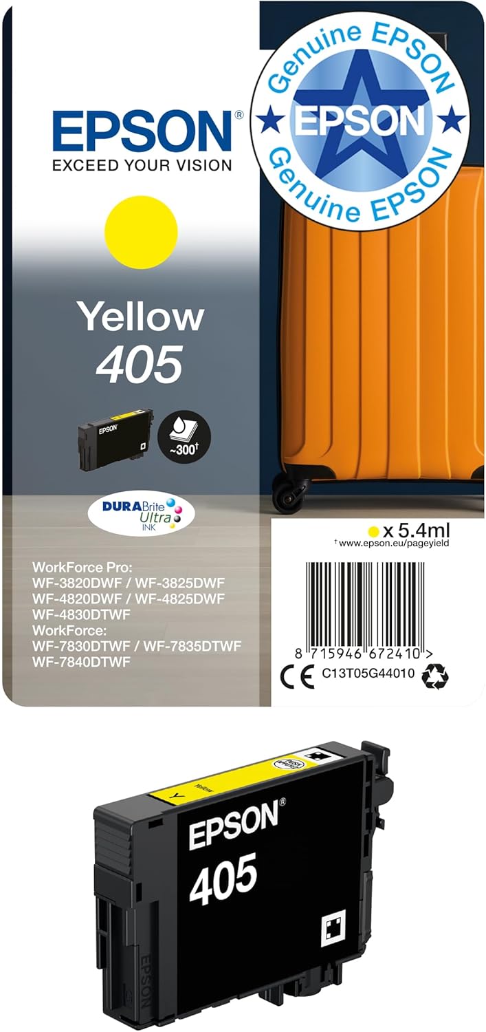 18c1902b-6b71-468e-b8b6-00a4477c5e2f.jpg Cartouche d'encre Epson 405 jaune - DURABrite Ultra - 300 pages - WorkForce Pro – Image 1