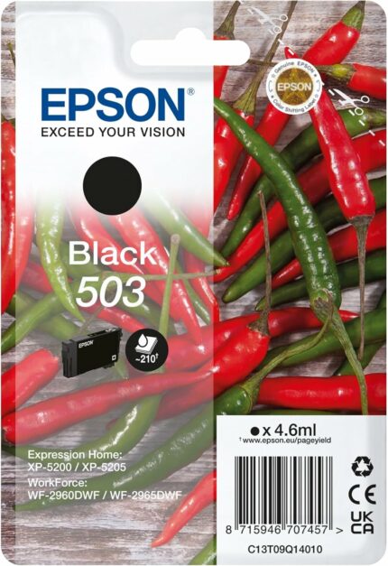 Cartouche d'encre noire Epson 503 standard - Compatible XP-5200, WF-2960DWF