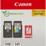 Pack cartouches d'encre Canon PG-540/CL-541 + 50 feuilles papier photo pour PIXMA