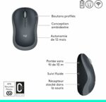Souris sans fil LOGITECH M185 - 2,4 GHz - Nano-récepteur USB - Autonomie 12 mois - Gris – Image 7