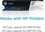 Cartouche toner HP 130A CF353A magenta - 1000 pages - LaserJet Pro M176n/177fw – Image 2
