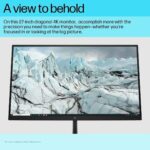 Moniteur HP 27 pouces 4K UHD IPS - USB-C, HDMI, DisplayPort - Noir/Argent – Image 7
