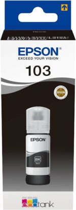 Bouteille d'encre noire Epson 103 EcoTank - 70 ml, 4500 pages, remplissage facile