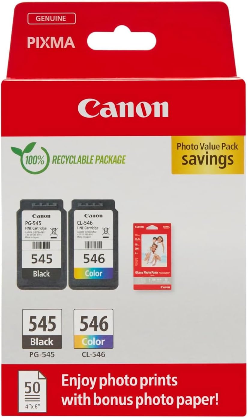 658af870-6bef-481d-babb-5940e4929b44-5.jpg Pack cartouches encre Canon PG-545/CL-546 + 50 feuilles papier photo - Authentique – Image 1