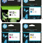 Pack de cartouches d'encre HP 912XL - Noir, cyan, magenta, jaune - Compatible HP 912/912XL