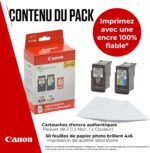 Pack cartouches d'encre Canon PG-540/CL-541 + 50 feuilles papier photo pour PIXMA – Image 2