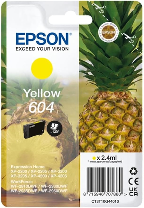 949ad65e-93a6-4a08-a99e-07bba9b36bde-1.jpg Cartouche d'encre Epson 604 jaune originale – Rendement 260 pages – OEM imprimante – Image 1
