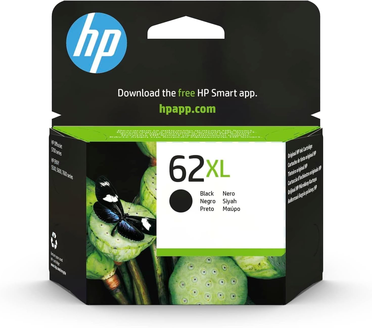 9ccbee0a-8db4-4d77-9743-6503f74425a2-1.jpg Cartouche d'encre HP 62XL noire grande capacité - Authentique - Compatibilité HP ENVY/OfficeJet – Image 1